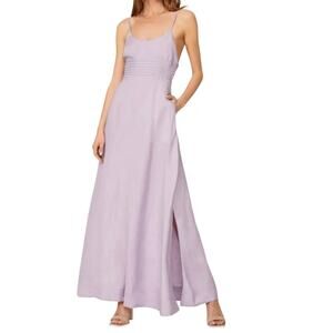 Jonathan Simkai Lavender Linen Blend Strappy Beachy Maxi Dress Small